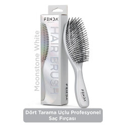 Fenda Dört Tarama Uçlu Profesyonel Saç Fırçası - Moonstone White - Fenda