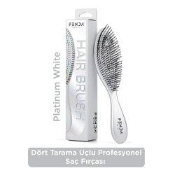Fenda Dört Tarama Uçlu Profesyonel Saç Fırçası - Platinum White - Fenda