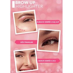 Flormar Brow Up Yumuşak Dokulu & Yoğun Işıltılı Asansörlü Kaş Altı Aydınlatma Kalemi 002 Rose Gold - 4