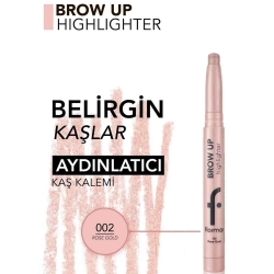 Flormar Brow Up Yumuşak Dokulu & Yoğun Işıltılı Asansörlü Kaş Altı Aydınlatma Kalemi - 002 RoseGold - 6