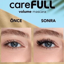 Flormar CareFULL Volume Besleyici Etkili Yoğun Hacim Veren Siyah Maskara - 4