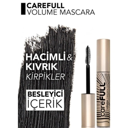 Flormar CareFULL Volume Besleyici Etkili Yoğun Hacim Veren Siyah Maskara - 3