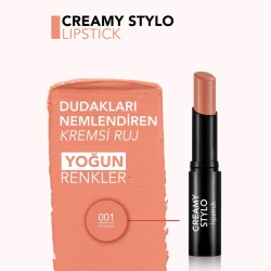 Flormar Creamy Stylo Yüksek Pigmentli & Yarı Parlak Bitişli Kremsi Ruj - 001 Peachy - 4
