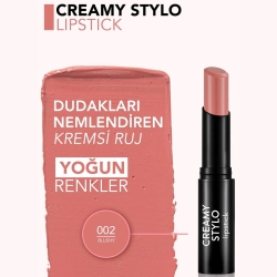 Flormar Creamy Stylo Yüksek Pigmentli & Yarı Parlak Bitişli Kremsi Ruj - 002 Blushy - 4