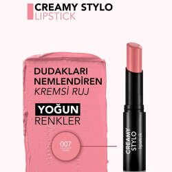 Flormar Creamy Stylo Yüksek Pigmentli & Yarı Parlak Bitişli Kremsi Ruj - 007 Pinky - 3