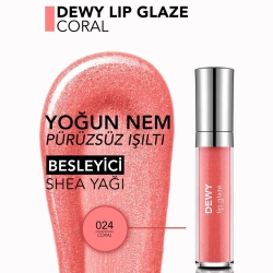 Flormar Dewy Lip Glaze Parlak & Dolgun Görünüm Veren Yapışmayan Dudak Parlatıcısı - 024 Coral - 4