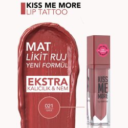 Flormar Kiss Me More Yüksek Pigmentli & Mat Bitişli Nemlendirici Likit Ruj -021 Naive - 3