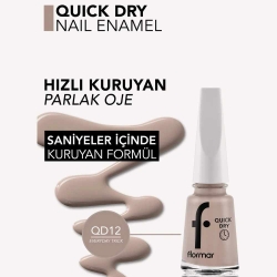 Flormar Ouick Dry One Oje - QD12 Everyday Trick New - 3