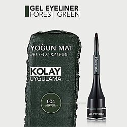 Flormar Özel Fırça Başlıklı Yoğun Pigmentli Mat Jel Eyeliner - 3