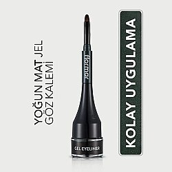 Flormar Özel Fırça Başlıklı Yoğun Pigmentli Mat Jel Eyeliner - Flormar