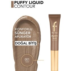 Flormar Puffy Liquid Hafif Yapılı & Sünger Aplikatörlü Yoğunluğu Ayarlanabilir Likit Kontür - 001 Amber - 4