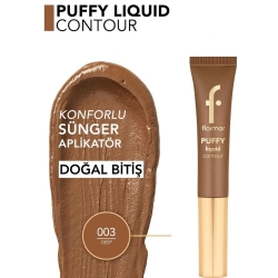 Flormar Puffy Liquid Hafif Yapılı & Sünger Aplikatörlü Yoğunluğu Ayarlanabilir Likit Kontür - 003 Deep - 5