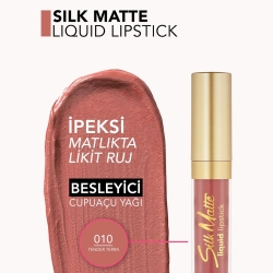Flormar Silk Matte Yüksek Pigmentli & Mat Bitişli Nemlendirici Likit Ruj - 010 Tender Terra - 4