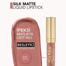 Flormar Silk Yüksek Pigmentli & Mat Bitişli Nemlendirici Likit Ruj - 012 Terracotta - 4