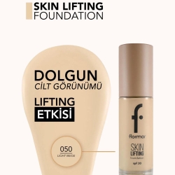 Flormar Skin Lifting Sıkılaştırıcı Bakım Yapan Kremsi Dokulu SPF30 Fondöten - 050 Light Beige - 3