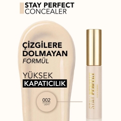Flormar Stay Perfect Yüksek Pigmentli & Yarı Mat Bitişli Likit Kapatıcı 12.5ml -002 Light - 3