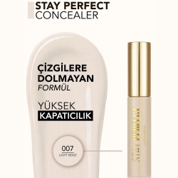Flormar Stay Perfect Yüksek Pigmentli & Yarı Mat Bitişli Likit Kapatıcı 12.5ml - 007 Light Beige - 3