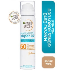 Garnier Ambre Solaire Süper UV Makyaj Üstü Güneş Koruyucu Yüz Misti SPF+50 75ml