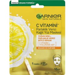 Garnier C Vitamini Parlaklık Verici Kağıt Yüz Maskesi - Garnier