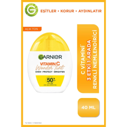 Garnier C Vitamini Wonder Tint 3 Etki 1 Arada Renkli Nemlendirici Açık Ton, SPF50 - Garnier