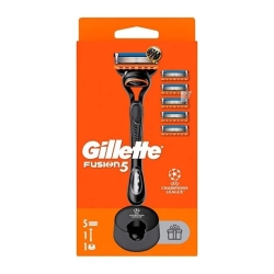 Gilette Fusion Tıraş Makinesi 5'li Yedek Başlık ve Stand - Gilette