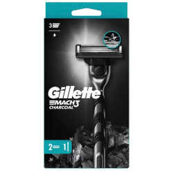 Gillette Mach3 Charcoal Tıraş Makinesi Gövde + 2 Başlık - Gillette