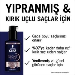 Gliss Night Elixir Yeniden Yapılandırıcı Gece Saç Bakım Serumu 100ml - 6