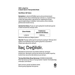 GNC L-Arginine 1000 mg Takviye Edici Gıda 90 Tablet - GNC (1)