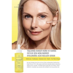 Harrem Bio Aging Yaşlanma Karşıtı Kuru ve Karma Ciltler için Nemlendirici Hyalüronik Asit Kolajen Serum 30ml - 3