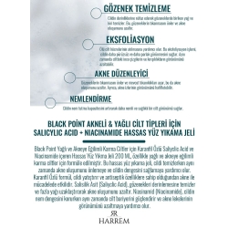Harrem Black Point Akneli & Yağlı Cilt Tipleri için Saliyclic Acid + Niacinamide Hassas Yüz Yıkama Jeli 200ml - 3
