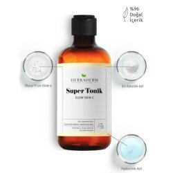 Herbaderm Super Tonik Glow Skin C Aydınlatıcı Leke ve Kırışıklık Karşıtı Tonik 250ml - 2