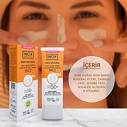 Incia %100 Doğal SPF 50 Leke Karşıtı Yüz Güneş Kremi 30 ml - 4