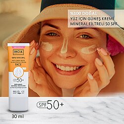 Incia %100 Doğal SPF 50 Leke Karşıtı Yüz Güneş Kremi 30 ml - 5