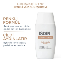 ISDIN Fotoultra 100 Active Unify Color Leke Giderici Renkli Güneş Kremi SPF 50+ 50ml - 2