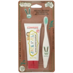 Jack'N Jill Toothbuddy Tavşan Diş Fırçası + Çilek Aromalı Diş Macunu 50gr