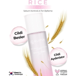 K-Lotus Beauty Sebum Dengeleyici Akne ve Komedon Karşıtı Cilt Tonu Eşitleme Etkili Rice Tonik 150ml - 3