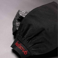 Let'scrub %100 Floş İpek Üçgen Siyah Peeling Eldiveni Banyo Kesesi - Normal Ciltler İçin - Let'scrub (1)