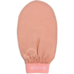 Let'scrub Lastikli %100 Floş İpek Bej Banyo Kesesi Peeling Eldiveni - Hassas Ciltlere Özel - Let'scrub