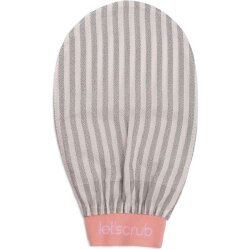 Let'scrub Premium Zebra Ekru Gri Banyo Kesesi Peeling Eldiveni %100 Floş İpek - Normal Ciltler İçin - Let'scrub