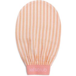 Let'scrub Premium Zebra Ekru Turuncu Banyo Kesesi Peeling Eldiveni %100 Floş İpek - Normal Ciltler İçin - Let'scrub