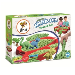 Lino Kinetik Kum Seti - Dinazorlar (350gr Kum + Tepsi + 6 Kalıp) - Lino