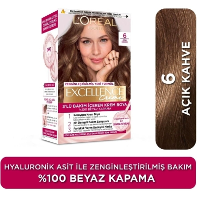 Loreal Paris Excellence Creme Saç Boyası 6 Açık Kahve