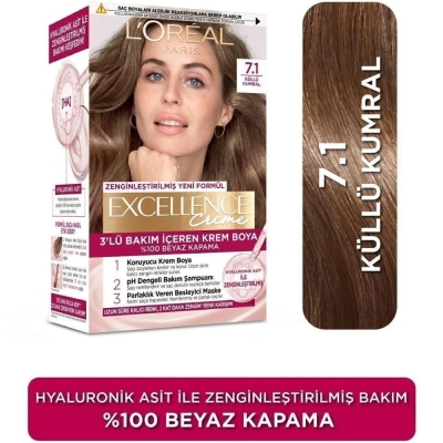 Loreal Paris Excellence Creme Saç Boyası 7.1 Küllü Kumral