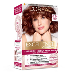 Loreal Paris Excellence Pure Blond Saç Boyası 6.54 Açık Kızıl Kahve