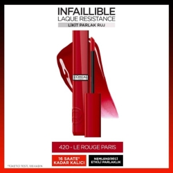 Loreal Paris Infaillible Laque Resistance Likit Parlak Ruj - 420 Rouge Paris