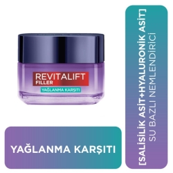 Loreal Paris Revitalift Filler Yağlanma Karşıtı Su Bazlı Nemlendirici Jel Krem - Salisilik Asit & Hyaluronik Asit 50ml - 2