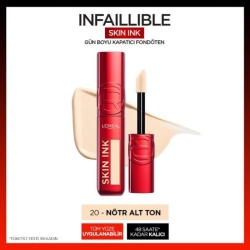 Loreal Paris Skin Ink Gün Boyu Kapatıcı Fondöten - Nötr Alt Ton 20