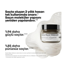 Loreal Professionnel Absolut Repair Molecular Yıpranmış Saçlar için Maske 250ml - 2