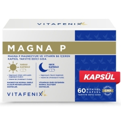 Vitafenix Magna P Magnezyum ve Vitamin B6 İçeren Saşe Takviye Edici Gıda 60 Kapsül