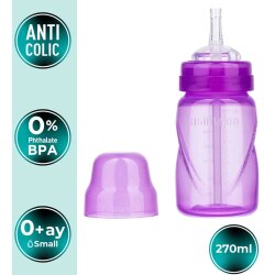 Mamajoo Akıtmaz Pipetli Anti-Kolik Bardak Mor 270ml - 2